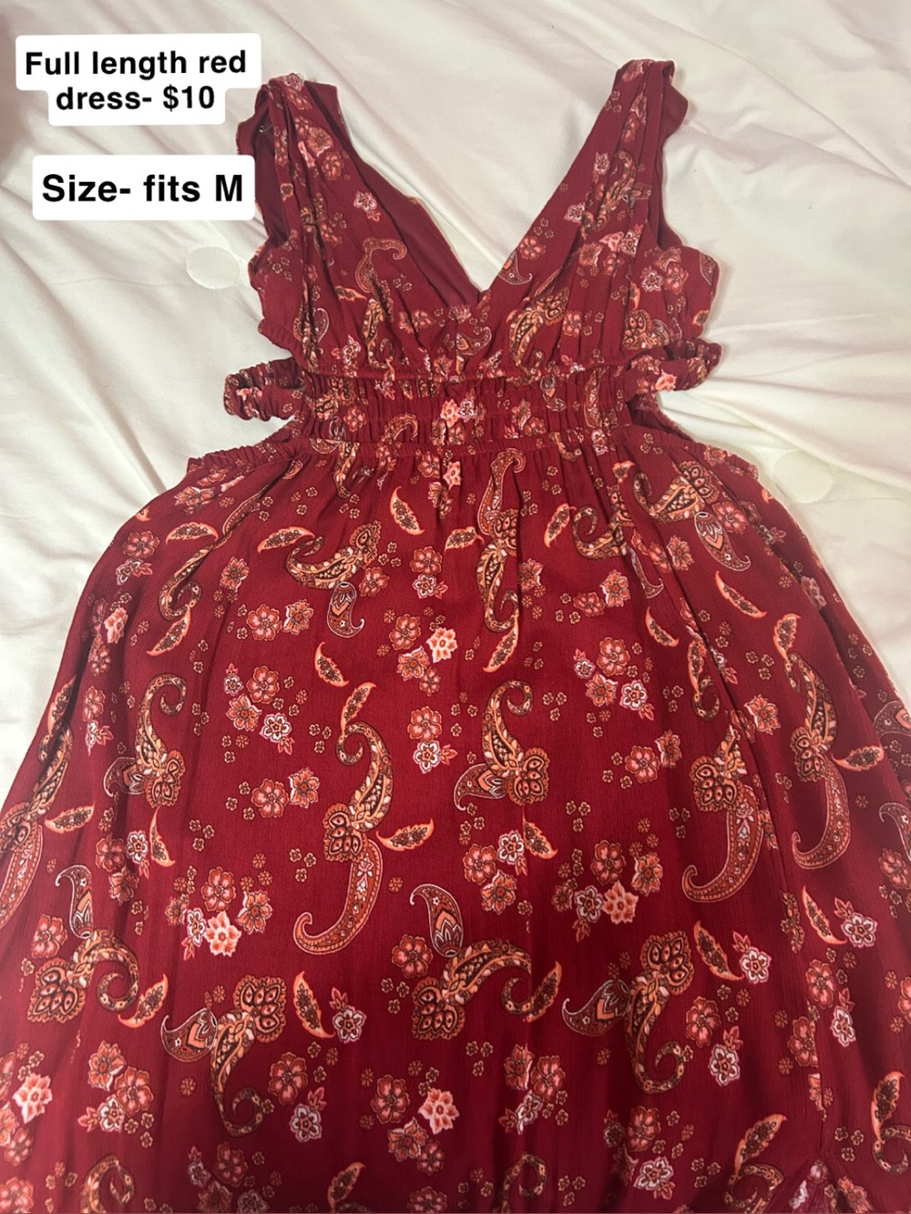 Red Paisley Maxi Dress